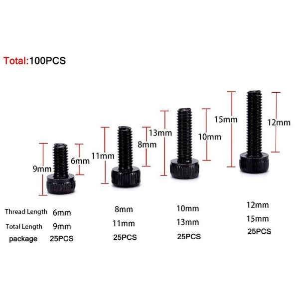 M3 Hex Bolt Socket Head Cap Screws Kit Aerobots.in